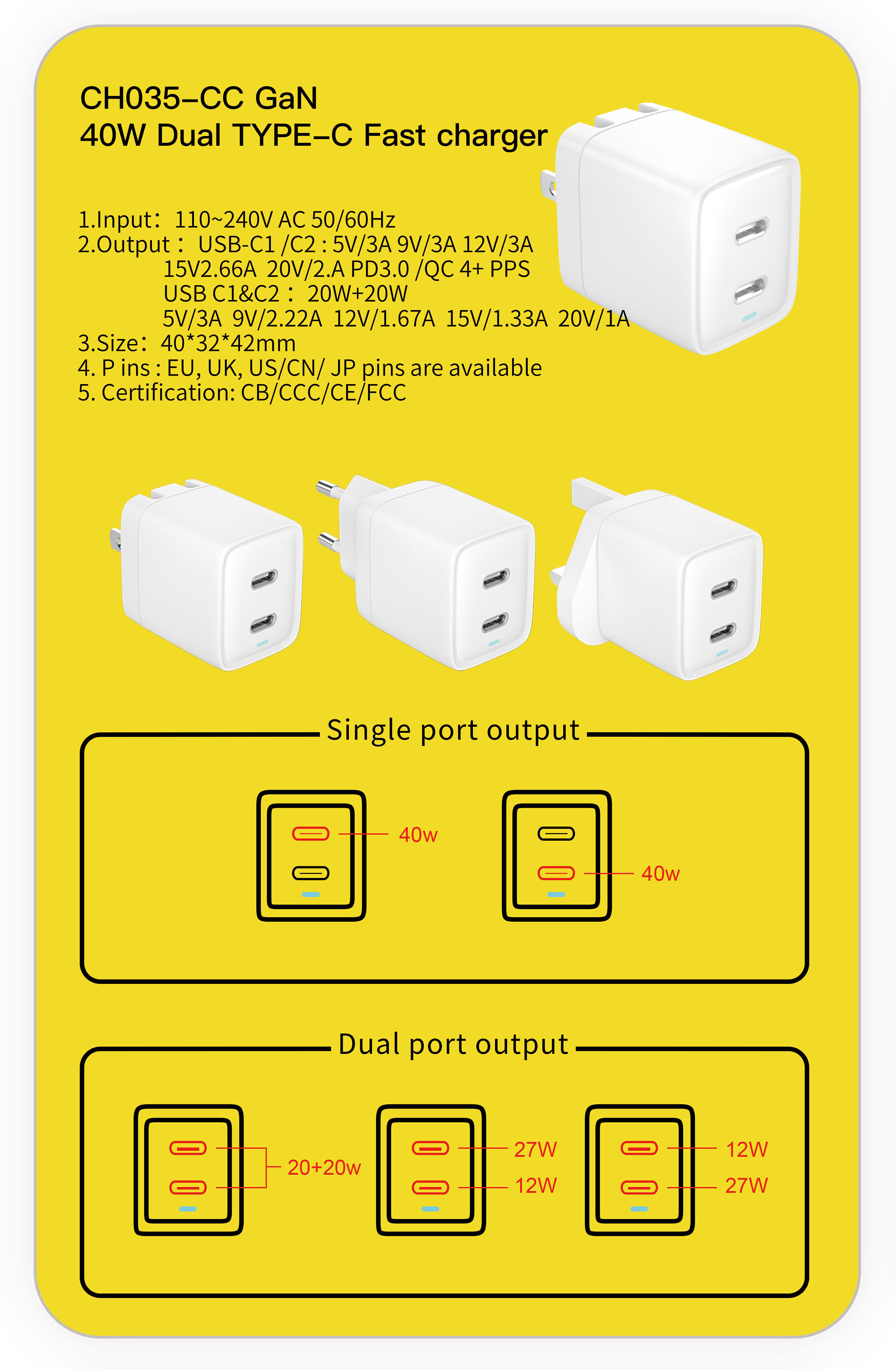 buy-wholesale-china-mobile-phone-gan-charger-type-c-dual-fast-charger