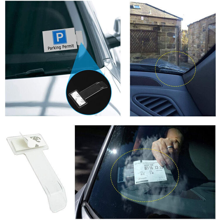 Porte-Billets Clip pour Pare-Brise de Voiture,10 Pack Plastique Ticket de  Parking Clip Transparents Autocollants Supports de Stationnement pour  Véhicule de Voiture et Caravane : : Auto et Moto