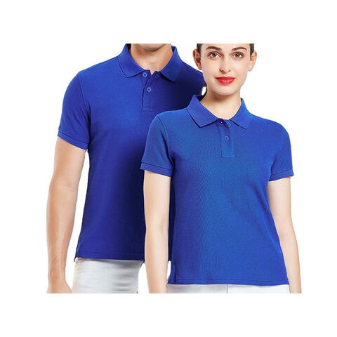 Nuevo diseño de polos de manga corta para hombre y mujer, baratos, de algodón y poliéster, con logo bordado e impresión personalizada.