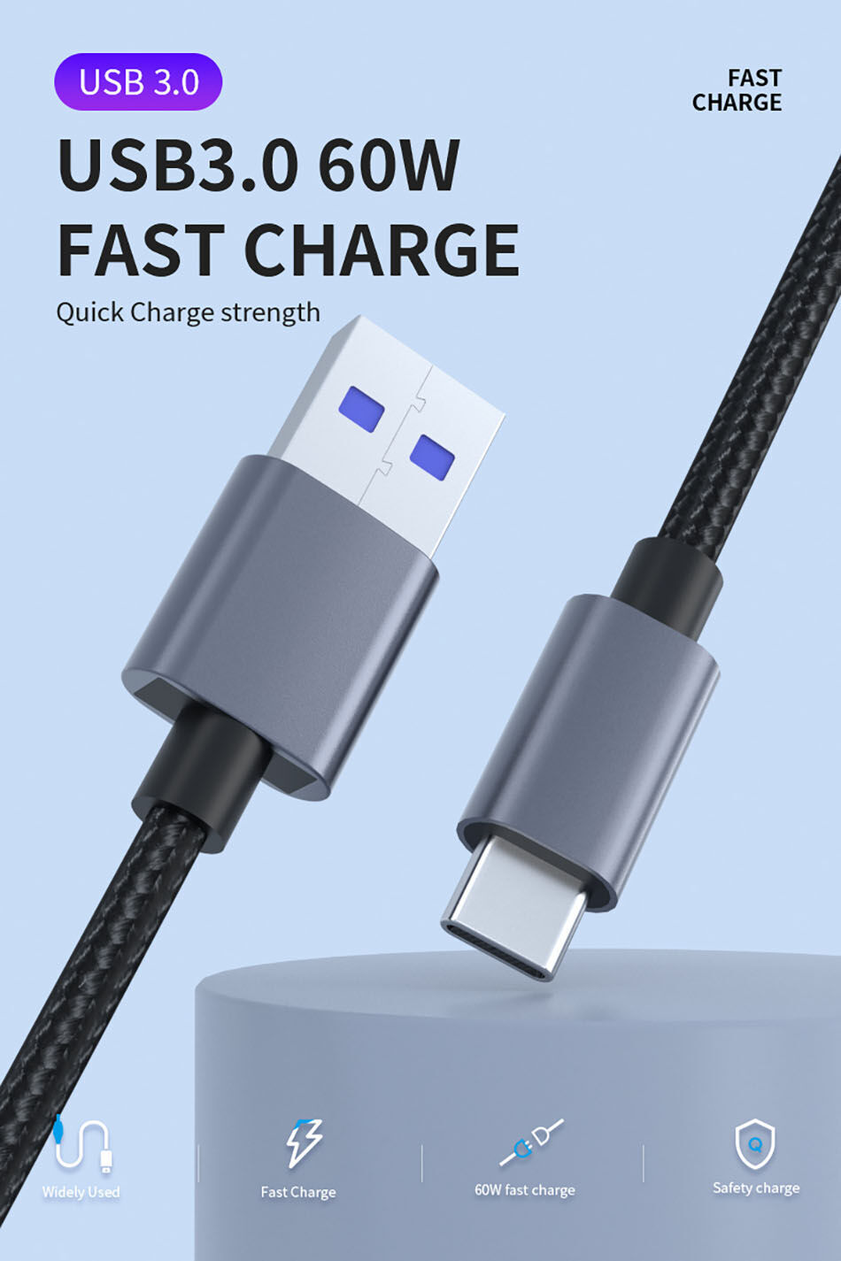 Best Sellers High Speed Charging Usb A To Type-c 3.0 Data Cable