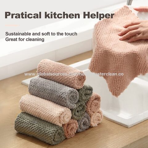 Kitchen Towels Quick Dry Washcloths, Coral Velvet Dishtowels Multipurpose  Reusable Dish Cloths, Soft Tea Towels Absorbent Cleaning Cloths  Double-Sided Microfiber Towel Lint Free Cleaning Rags.