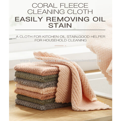 Microfiber Kitchen Washcloths, Super Absorbent Coral Velvet Dishtowels,  Premium Table Cleaning Cloths, Non-Stick Oil Quick Dry Dish Towels, Soft  Tea