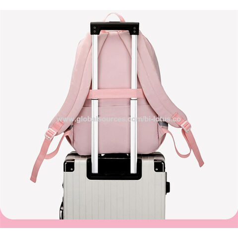 Canvas Laptop Backpack Cute School Bag Casual Style Lightweight