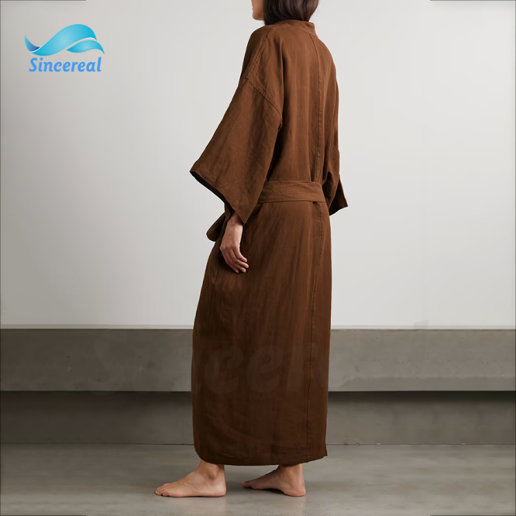 Custom Solid Cozy Lounge Wear Women Set Bamboo Pajamas Robe