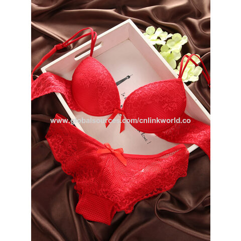 Exquisite Lotus Embroidered Lace Floral Bra Panty Set Ultra Thin