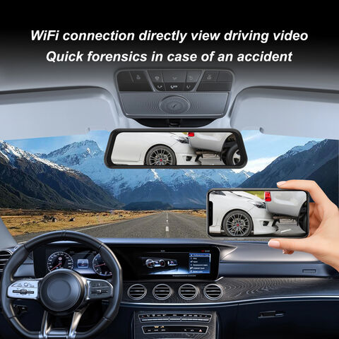 9,66 '' Dashcam Voiture Rétroviseur avec Carplay Android Auto sans