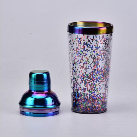 16 ounce Silver Glitter Shaker Bottle