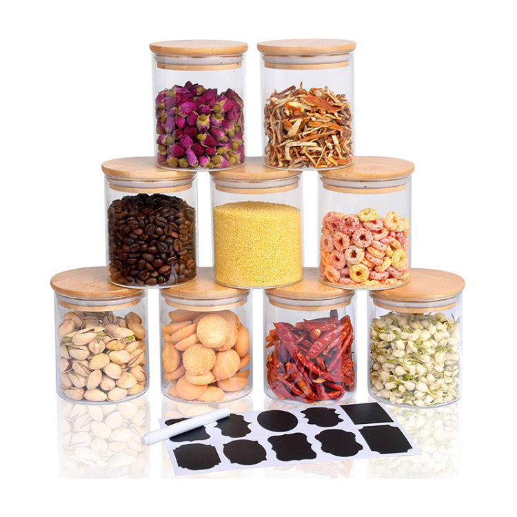 Buy Wholesale China Small Glass Spice Jars With Bamboo Airtight Lids