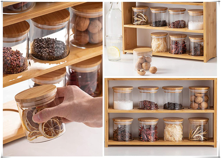 Buy Wholesale China Small Glass Spice Jars With Bamboo Airtight Lids