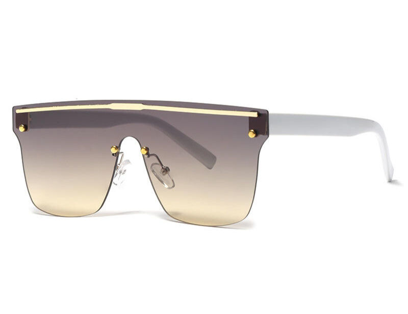 Nova moda oversized uma peça óculos de sol das mulheres marca