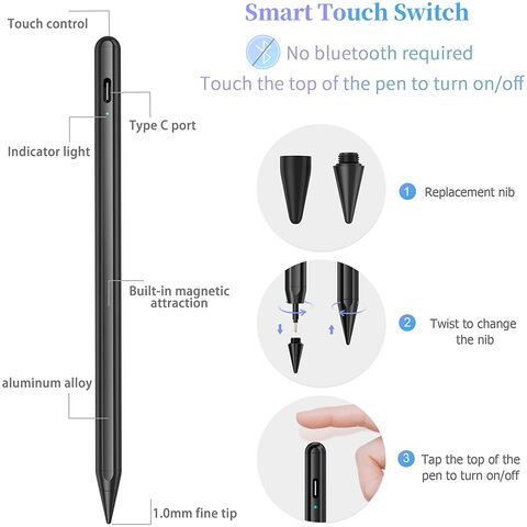 Tablette haute précision capacitif stylo remplaçable nib écran tactile  actif Stylet crayon à sensibilité à l'inclinaison pour iPad Mini 6 - Chine  Stylet remplaçable à pointe de stylet et stylet à écran