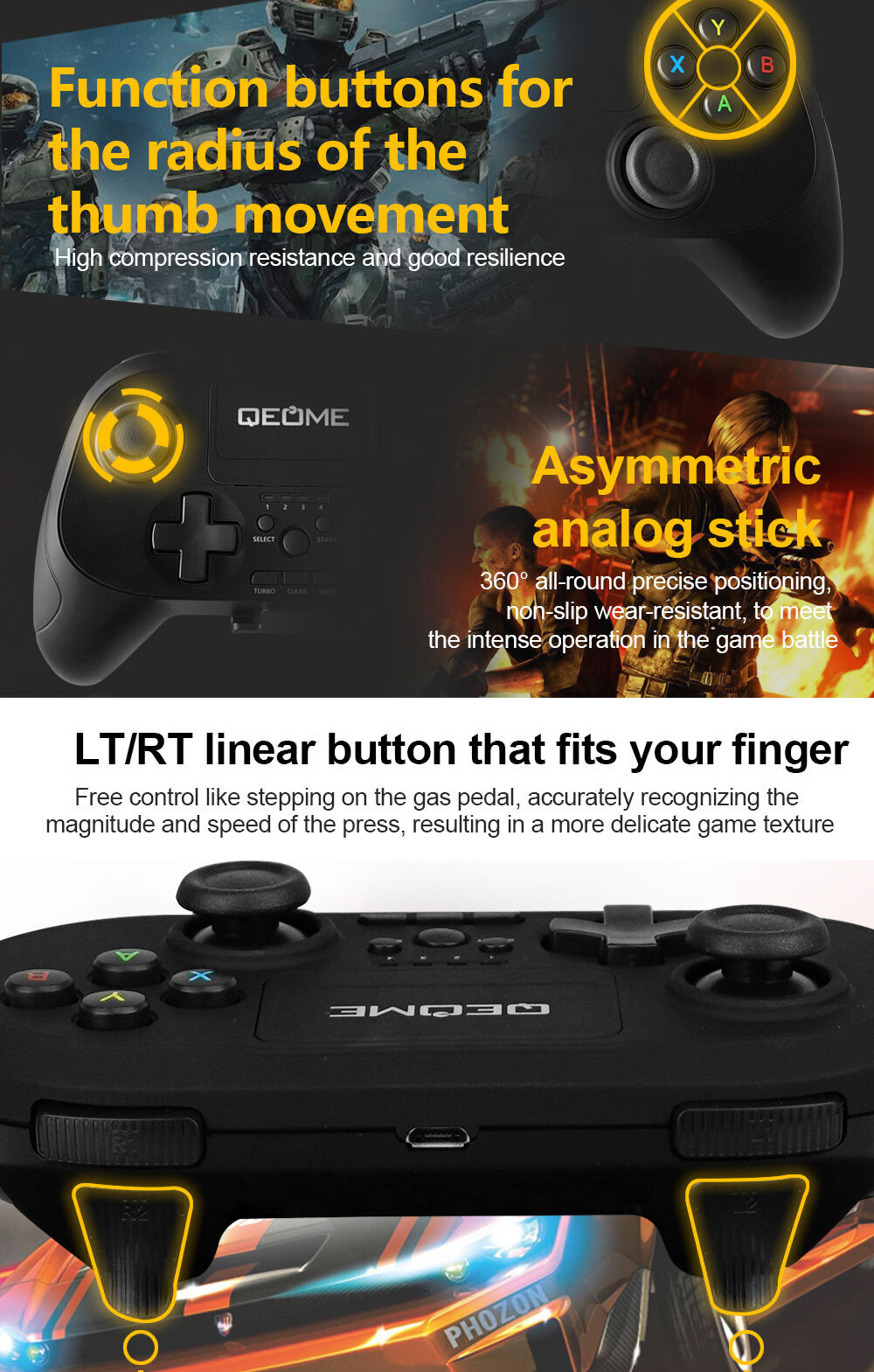 Qeome Mobile Gaming Bluetooth Game Controller Gamepad For Pc/android/ios/ps3/ps4  - Expore China Wholesale Gamepad For Mobile Android and Game Controller For  Android, Gamepad, Bluetooth Game Controller For Android | Globalsources.com