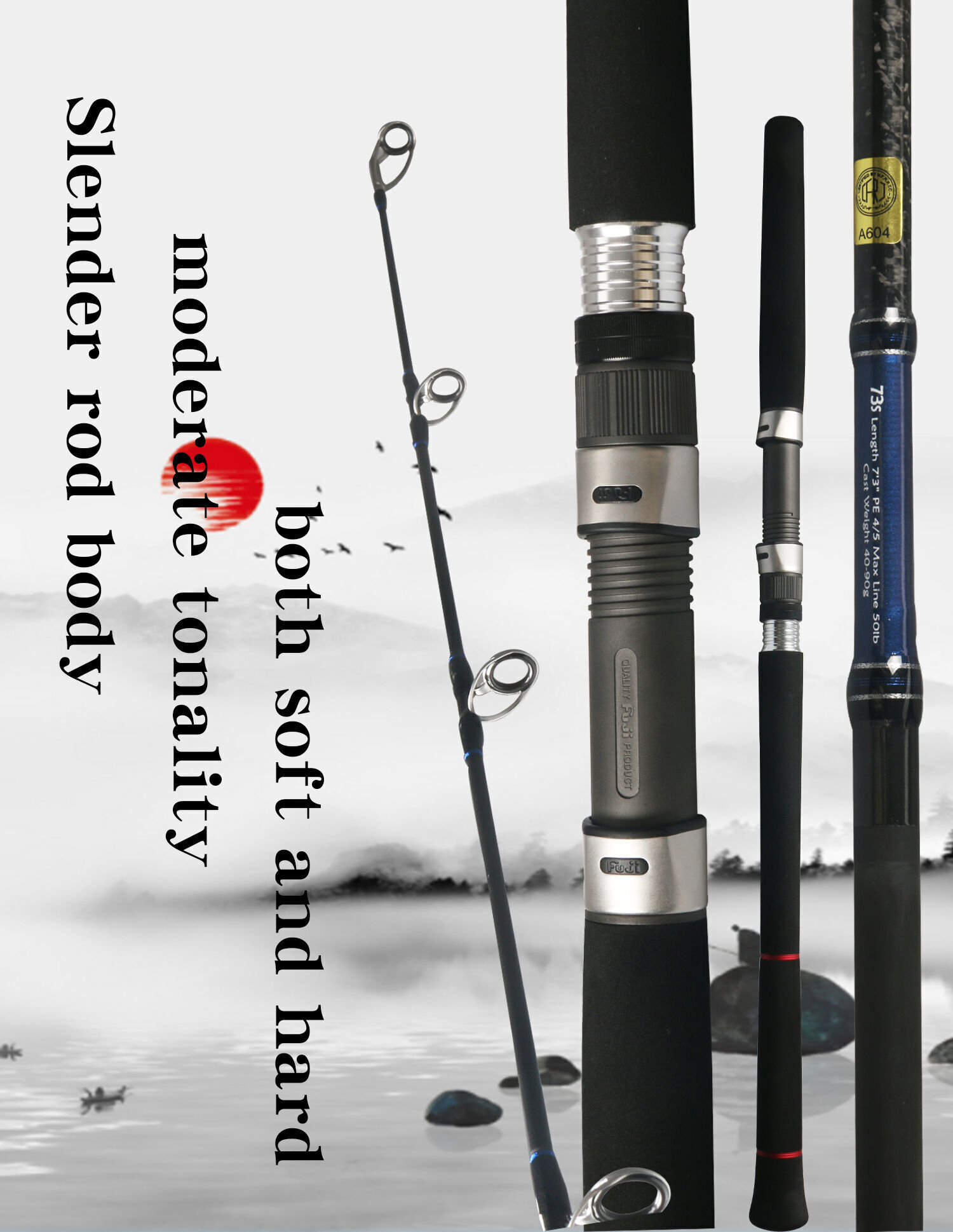Fishing Equipment Carbon M Tone ML Black Throw Handle Straight Handle  Fishing Rod Fishing Equipment Salt Water (Color : Blue Straight Handle,  Size : 2.4) : : Sports & Outdoors