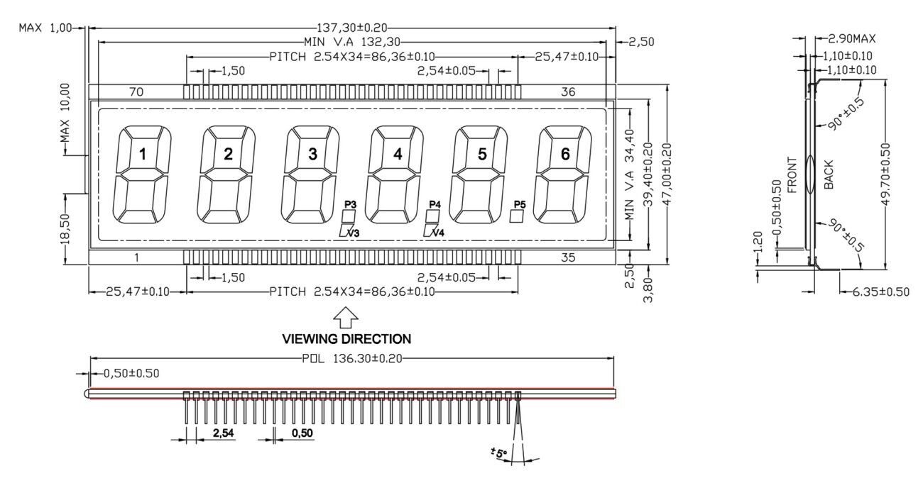 Buy Wholesale China 6 Digits 1.0″ Height 7segment Tn Transmissive Lcd