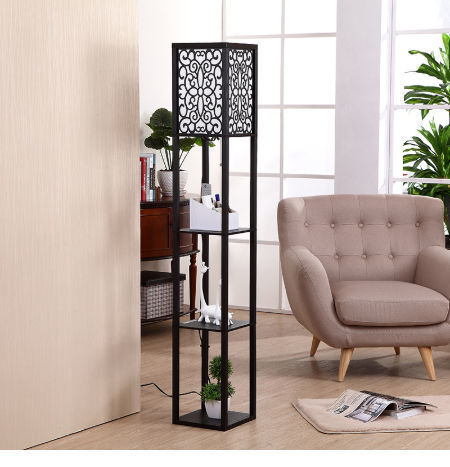 Wooden Furniture Book Shelf,led Light Shelf Floor Lamp,skinny End