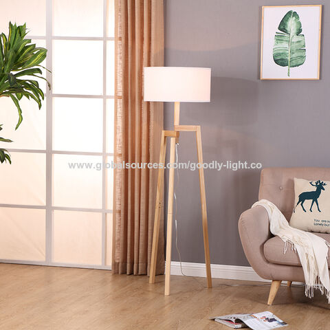 Nordic LED Floor Lamp Modern Simple Warm White Corner Rod Light