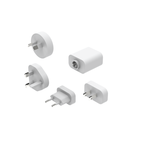 Carregador de Parede Múltiplo USB A USBC com Plugues Intercambiáveis, Adaptador de Energia de Viagem, Carregador de Celular Universal Tudo em Um com UK US EU