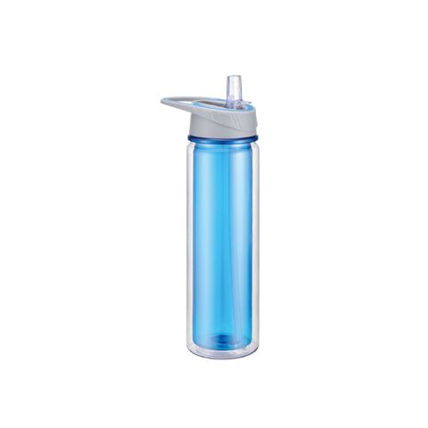 Botella de agua de plástico de doble pared ODM de 16 oz con tapa de pajita para fiestas y exteriores