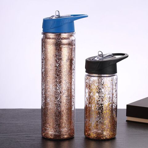 Botella de agua de plástico de doble pared ODM de 16 oz con tapa de pajita para fiestas y exteriores