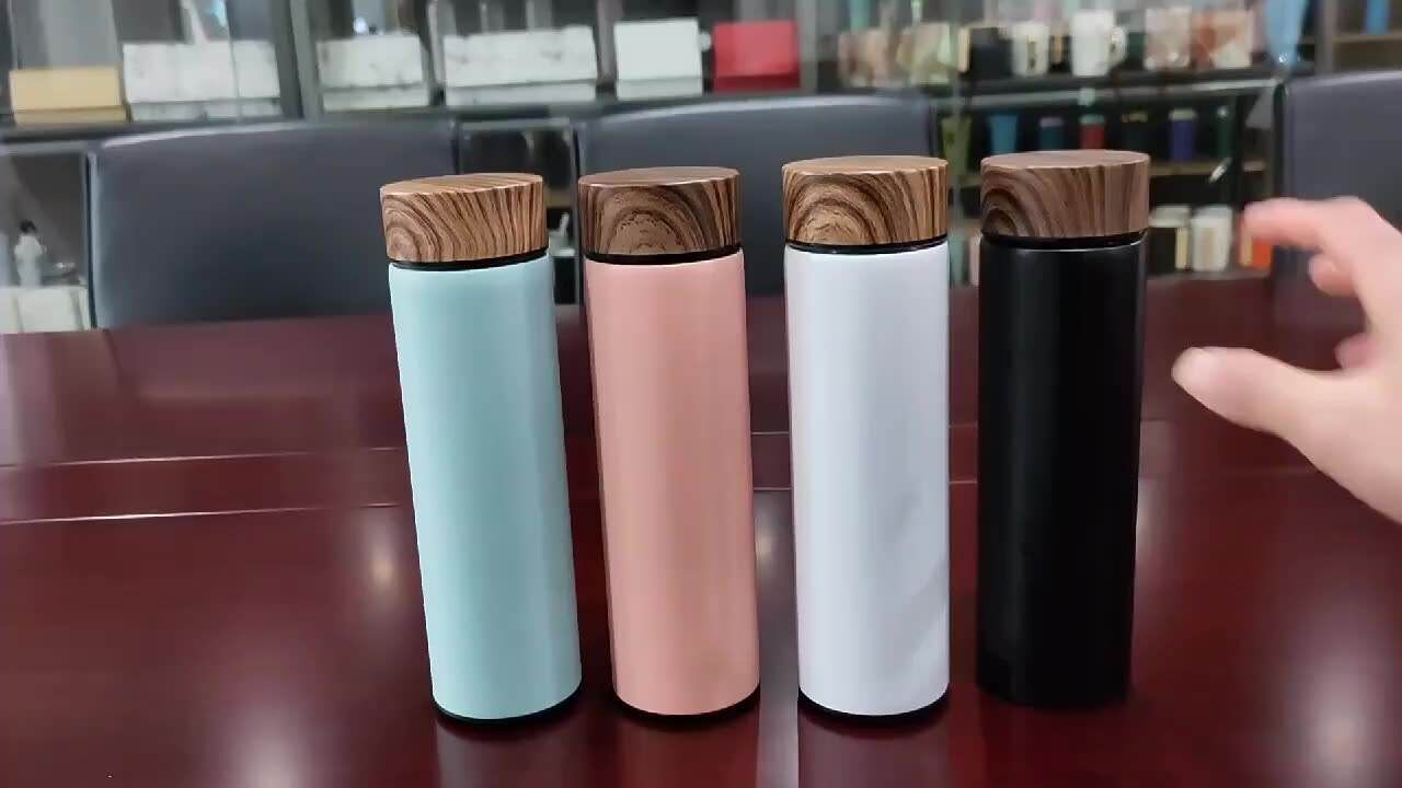 Buy Wholesale China 500ml Wood Grain Color Lid Stainless Steel Double ...