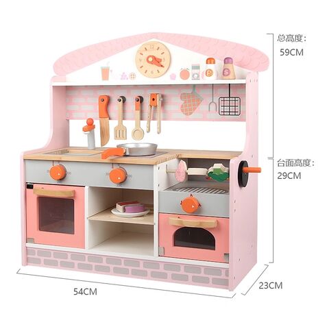 Wooden Kids Kitchen Play Set Toy Girls Pretend Playing Educational