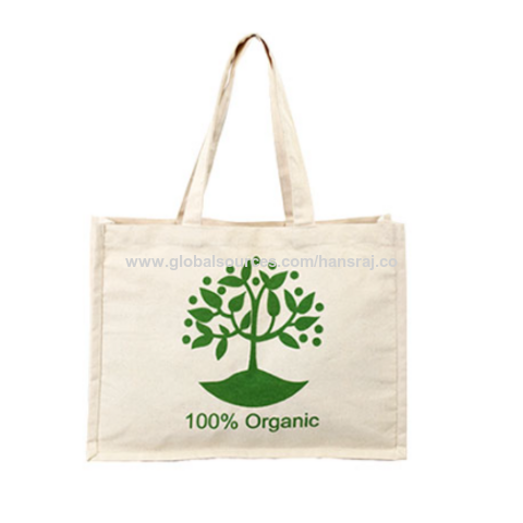Bolsas de lona de algodón orgánico de mango largo ecológico de la mejor calidad diseño personalizado con hermosa impresión y diseño