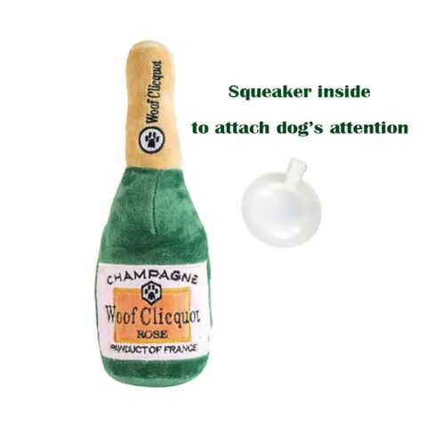 Luxury Pet Dog Toys Durable Plush Wine Bottle Squeaky Toys For Dog