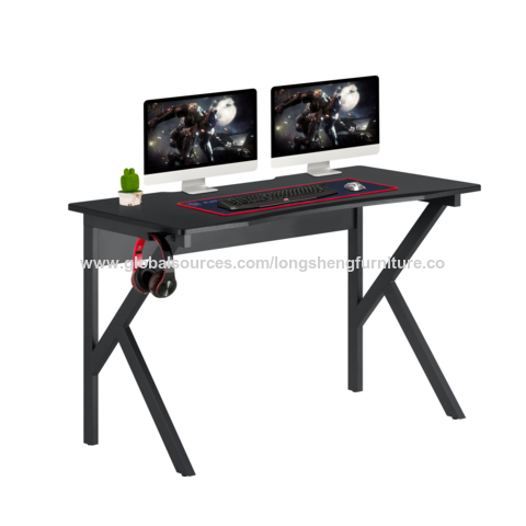 Large Gaming Desk Computer Table PC Laptop RGB LED Lights Racing Gamer  Workstation