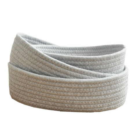 Regalkörbe zur Aufbewahrung | Dekorative Körbe für die Schrankaufbewahrung | Spielzeugkörbe & -boxen | Kleine geflochtene Seilkörbe - 33x22x13 cm