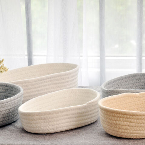 Regalkörbe zur Aufbewahrung | Dekorative Körbe für die Schrankaufbewahrung | Spielzeugkörbe & -boxen | Kleine geflochtene Seilkörbe - 33x22x13 cm