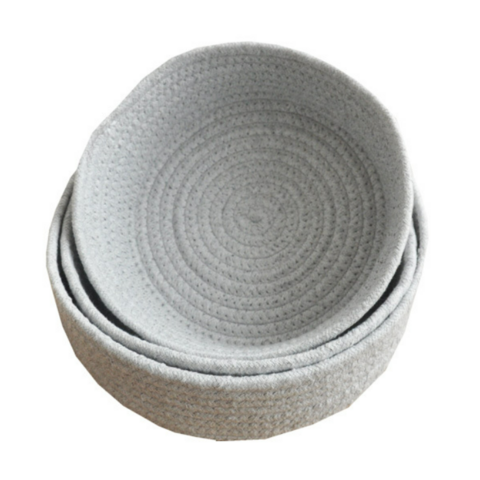 Regalkörbe zur Aufbewahrung | Dekorative Körbe für die Schrankaufbewahrung | Spielzeugkörbe & -boxen | Kleine geflochtene Seilkörbe - 33x22x13 cm