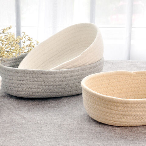 Regalkörbe zur Aufbewahrung | Dekorative Körbe für die Schrankaufbewahrung | Spielzeugkörbe & -boxen | Kleine geflochtene Seilkörbe - 33x22x13 cm