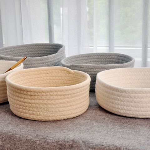 Regalkörbe zur Aufbewahrung | Dekorative Körbe für die Schrankaufbewahrung | Spielzeugkörbe & -boxen | Kleine geflochtene Seilkörbe - 33x22x13 cm