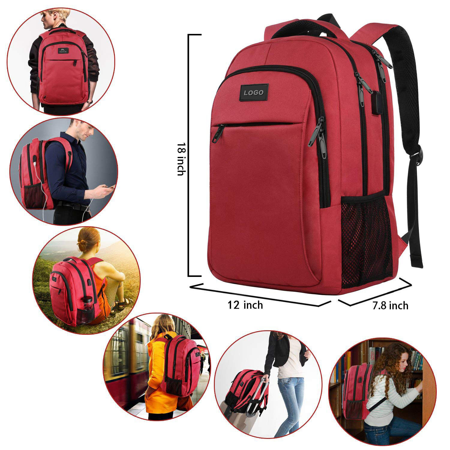 Buy Wholesale China 5pcs Set Multi Functional Waterproof Computer Backpack  Bag Business Outdoor Travel Backpack With Expandable & Backpack at USD 16