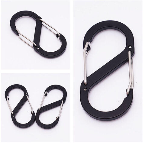 Outdoor Sports Accessories Double Side Clip Aluminum Alloy S Type Carabiner  S Shape 8 Buckle Carabiner Clip Hook - Explore China Wholesale Screw  Locking Carabiner Hook Key Holder and Custom Logo Aluminium