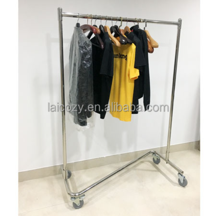 Stainless Steel Z Hanger Trolley Garment Clothes Rack With Wheels ...