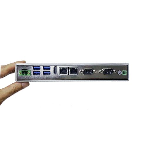 Mini-PC DC 9-36V J1900, 2*COM (RS232/485), 2*RJ45, 4*USB3.0, 1*HDMI, 1*VGA, Aluminiumgehäuse, unterstützt Windows/Linux/Ubuntu - Ideal für industrielle und kommerzielle Anwendungen