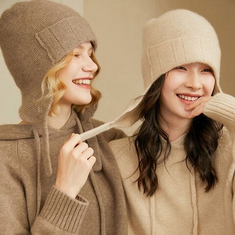 Acheter Bonnets en laine chapeau femmes chaud hiver femme Protection  auditive extérieure tricoté