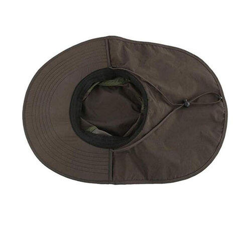 Peicees Fishing Hat UPF50+ UV Protection Sun Cap Wide Safari Hat with Neck  Flap Sports & Outdoors
