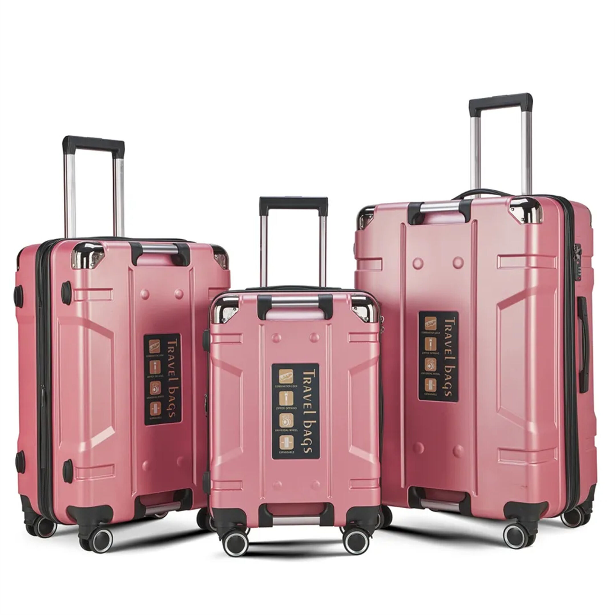 Source Custom Famous Brand Designer Luggage ABS+PC Trolley Bags Hard Case  Waterproof 3pcs Suitcase Set on m.