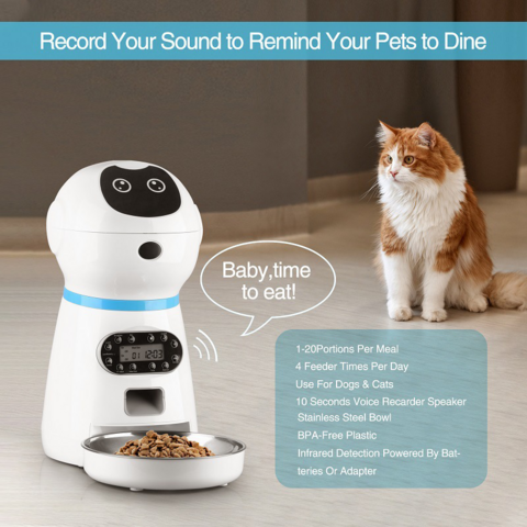 WOpet Automatic Pet Feeder WiFi Cat Feeder with Remote Control