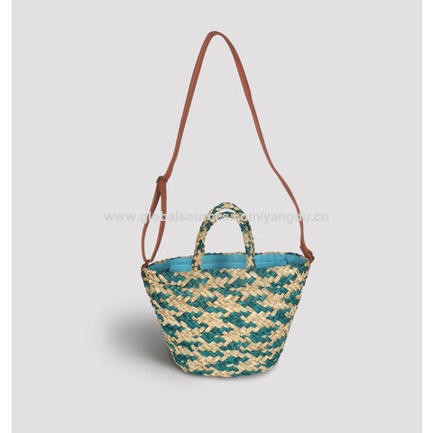 Bolsos de playa hechos a mano con paja marina, bolsas de compra al por mayor