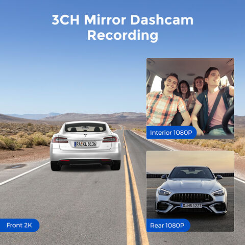 Podofo Cámara de visión frontal y trasera para coche, grabadora de  conducción de automóvil de 11.26 pulgadas, pantalla táctil IPS con espejo