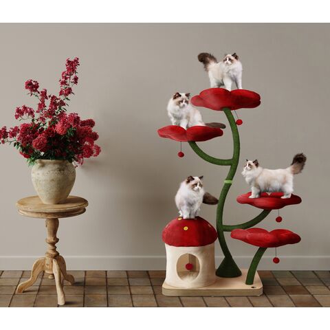 Estante de escalada para gatos, escalera de cuatro escalones montada en la  pared con poste de rascado de Sisal para gatos, torre de árbol, plataforma  para saltar, muebles para mascotas - AliExpress