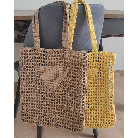 Buy wholesale Carrying bag hand-woven from raffia. Reusable