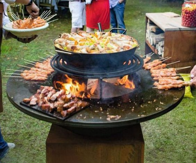 2023 New Trends Bbq Corten Steel Barbecue Grill Fire Table