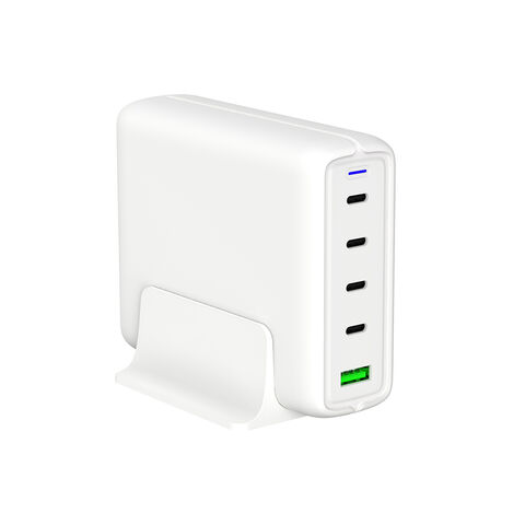 Cargador USB C, estación de carga USB C de 6 puertos GaN de 100 W,  multipuertos con 3 USB C y 3 QC USB A, cargador de pared portátil PD rápido  USB C