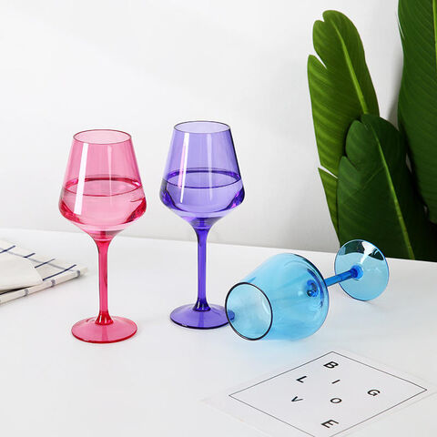 European Style Unbreakable Elegant Acrylic Stemless Wine Glasses