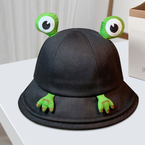 Frog Hat for Adult Teens, Cute Frog Bucket Hat, Foldable Cotton Bucket Hat  Funny Hat Fisherman Hat for Men Women Yellow 