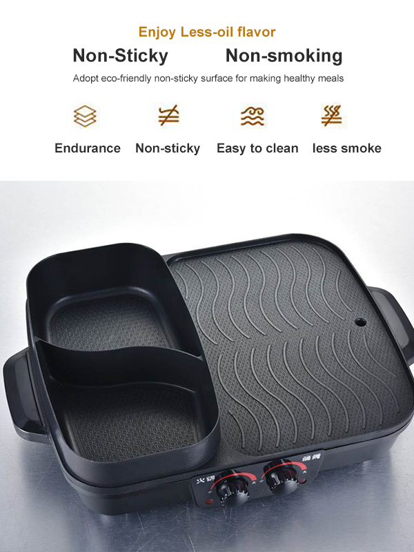 Buy Wholesale China Eap Electric Grill Hot Pot 2 In 1,multifunctional  Smokeless Grill Indoor Teppanyaki Grill/shabu & Electric Grill And Hot Pot  at USD 5